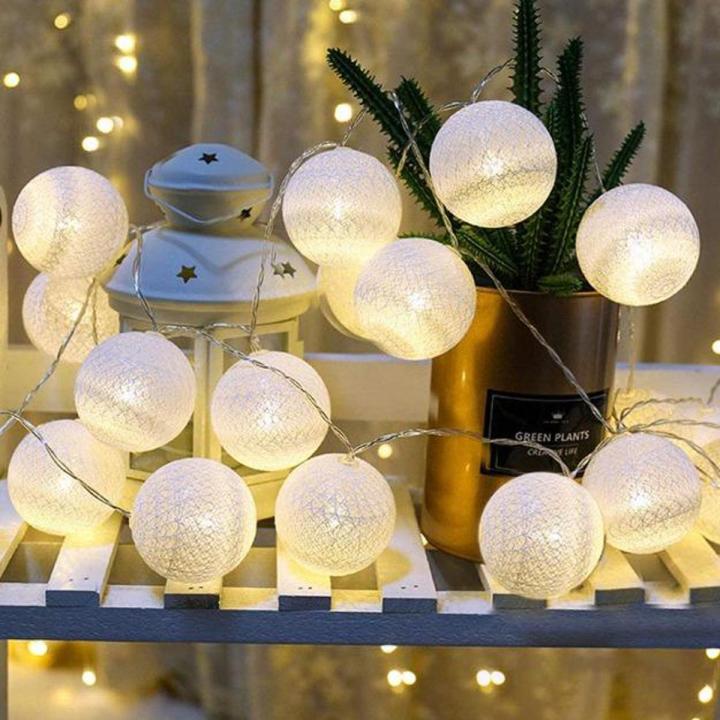 Cotton Ball Fairy Decorative Lights 10Pcs Room Decoration Light