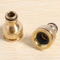 2 Pack Brass Garden Hose/Tap Connector 1/2 Inch and 3/4 Inch 2-in-1. 