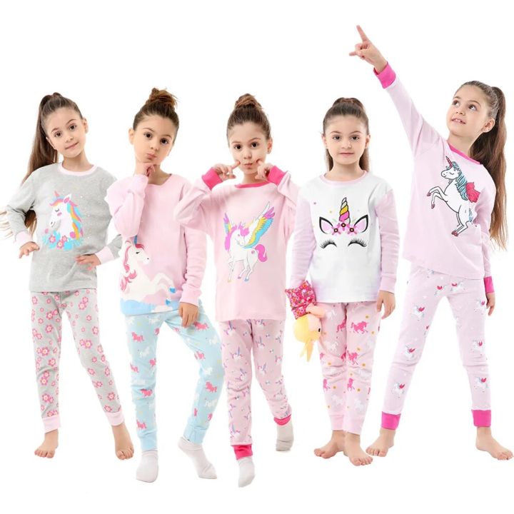 Kids for 2-8Years Princess Baby Clothes Homewear Boys Panda Pajamas Sets Girls Unicorn Pijama Children's Sleepwear Pyjamas