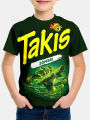 Creative Funny Chips 3d Printed Takis Customized Children Fashion T-Shirt Round Neck Short sleeve Boys Girls Kids Casual Tops. 