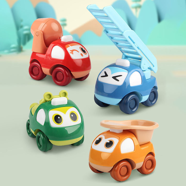 Cute Cartoon Children's Inertia Sliding Engineering Vehicle Baby Cute Fun Return Car Boys Girls Car Model Gift Toys Leima