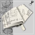 Children Automatic Umbrella Mathematical Formula Folding Umbrellas Black Coating Anti UV Umbrella Middle School Student Umbrella.