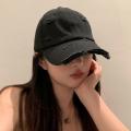 Baseball Cap for Women New Spring and Summer Hop Versatile Soft Top Curved Brim Retro Personality Make Old Ripped Peaked Cap for Men. 
