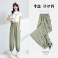 Ice Silk Bloomers Women's Chiffon Summer New Style Fat mm Women's Pants Draping Effect Loose Thin Ankle-Length Casual Pants. 