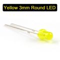 50Pcs- 3mm COLORFUL YELLOW LED 3mm Round LED Light Emitting Diode Basic Yellow Light Bulbs For Electronics Project Indicator Front Panels LED Light DIY.
