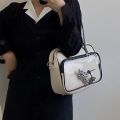 Shoulder ag ainful Square Fashion ote ag Women's Soft Leather Single Shoulder Crossbo ag College Student Classroom andbag.