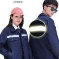 Reflective Stripe Overalls Suit Men's Jacket Pants Spring and Autumn Sanitation Building Auto Repair Factory Labor Protection Clothing Customization. 