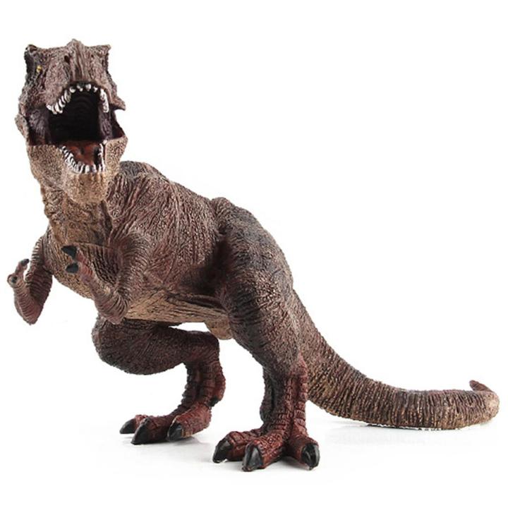 【Happy baby toy store】Big Size Jurassic Wild Life Tyrannosaurus Rex  Dinosaur Toy Plastic Toys World Park Model Action Figures Kids Boy Brown 