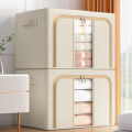 Clothes Storage Box Household Wardrobe Clothes Cotton Linen Fabric Organize Fantastic Can Foldable Basket Large Storage Top Cloud.