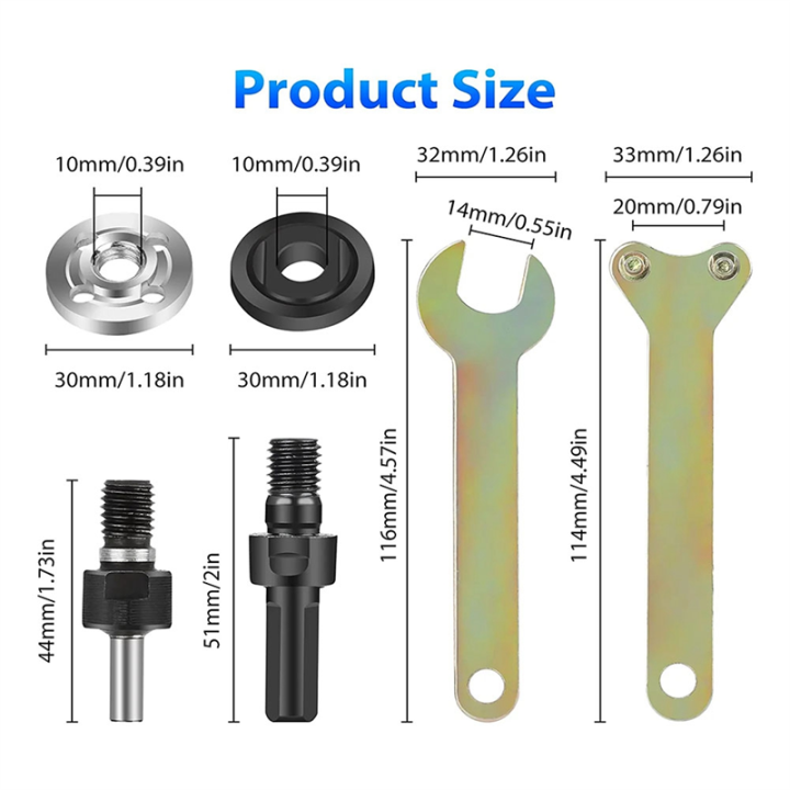 Drill%20Angle%20Grinder%20Adapter,%206Mm/10Mm%20Aor%20Mandrel%20Adaptor%20with%20Flange%20Nut%20Parts%20Set%20and%202%20Spanner%20Wrench%20-%20Image%206