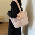 Quilted Puffer Tote Bag for Women Cotton Down Padded Shoulder Bag Winter Puffy Shopper Top Handle Bag Large Handbag Purse 2023.