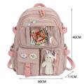 Kawaii Aesthetic Women Backpack School Bag for Teen Girls Japanese Korean Rucksack Student Bookbags with Cute Accessor Mochilas.