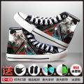 Anime Peripheral One Piece High-Top Canvas Shoes Luffy Zoro Ace Boys and Girls Children Graffiti Leisure Shoes. 
