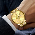 JUNYU fully automatic movement trend luminous waterproof men's watch stainless steel strap butterfly buckle men's watch business.