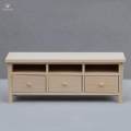1:12 Dollhouse Furniture Mini TV Cabinet with Drawers TV Stand Unpainted for Accessory.