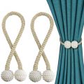 Premium Magnetic Curtain Tieback with elegant rope design – Decorative Curtain Holder (No drilling, no hooks – easy to use & reusable).