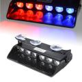 Dashboard 6 LED 15 Flash Modes Car Emergency Light - Red & Blue. 