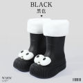 Parent-child rain boots women's fashion big eye rain boots medium tube thick-soled waterproof children's corset mouth shoes.