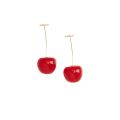 2023 New Japan Korean Cherry Fruit Shaped Drop Earrings For Women Sweet Girls Cute Brincos Line Pendientes Jewelry Gifts. 