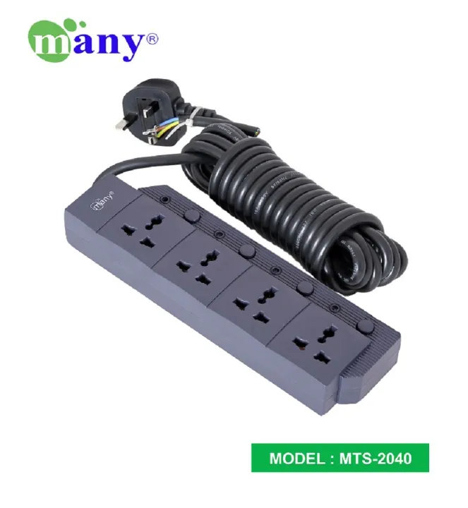 মাল্টিপ্লাগ অনেক ভারী কাজের 4 আউটপুট Model-MTS-2040-3 Pin Plug / 5 ...