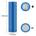 Flat Top 18650 3.7V Rechargeable Battery, Pack of 1. 