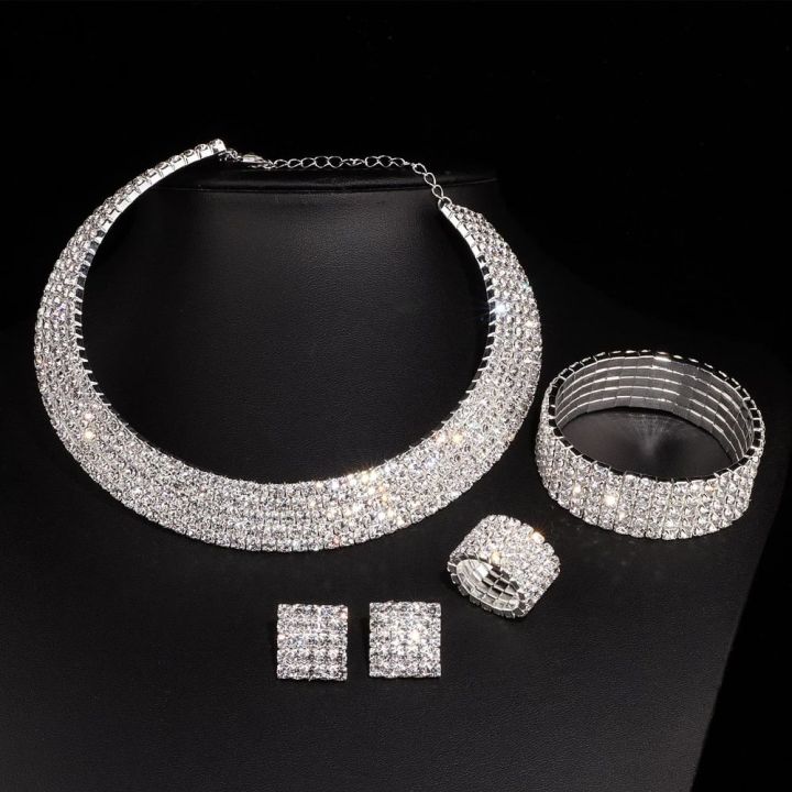 Luxury%20Romantic%20Crystal%20Wedding%20Jewelry%20Sets%20Silver%20Color%20Bridal%20Necklace%20Earrings%20Bracelets%20Ring%20Sets%20For%20Women%20-%20Necklace%20For%20Girls%20-%20Image%204