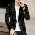 Elegant Jacket Blazer Male Suit 2023 New in Casual Boutiqu Business Letter Printing Slim College Style Suit Blazers Jacket Coat.