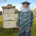 Beekeeping Bodysuit Safe Bee Keeper Outfit with Protective Round Veil Hood.