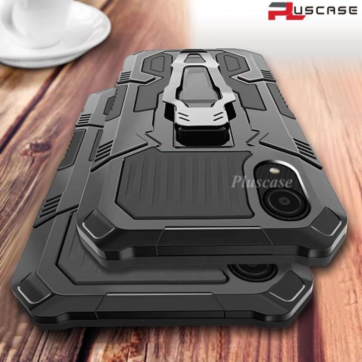 PlusCase for Samsung Galaxy A03 Core Stand Phone Case Belt Clip Shockproof Hard Back Cover