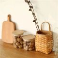 QUTDI Retro Durable Hand Woven Wooden For Kitchen Gardens Vegetable Flower Pot Letter Basket Flower Nasket Storage Basket Wall Basket.