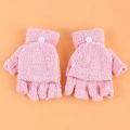 Student Dual-use Boys Girls Warm Winter Coral Velvet Gloves Convertible Flip Top Half Finger Gloves Knitting Mittens Killer Bzzo. 
