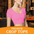 Exclusive Imported Premium Quality Super Soft Polyester Crop Top T-shirt for Girls/Women. 