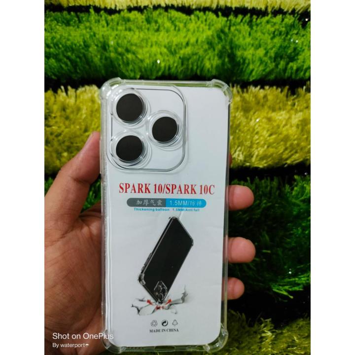 Tecno Spark 10c Back Cover KI5k Tecno Spark 10c KI5k Clear Transparent Soft Luxury Back Cover With Camera Bump Proteciton Silicon Case