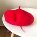 100% Wool Beret Hat Women Winter Thick Warm French Hat Girls Solid Color Autumn Berets Caps Hats For Women Flat Cap Felt Berets.