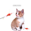 New cat teasing spring stick toys with feather tease cat and kitty. 