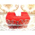 Tissue Box Holder/Cover Made By Pakistani Velvet Measurement Length 9.5 Inch Wide 5 Inch-Multicolored.