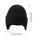 New Unisex Add Velvet Lined Winter Knitted Hat With Earflap Fashion Beanie Hats For Men Women Outdoor Classic Keep Warm Cap Demoo.