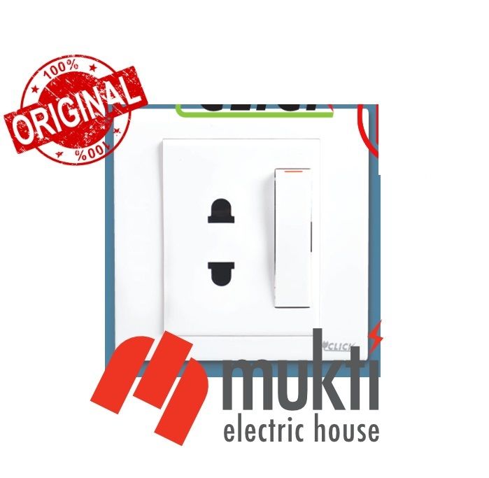 CLICK Tulip Series 10A Two Pin Socket Electrical Wall Switch 2 Pin Socket Outlet
