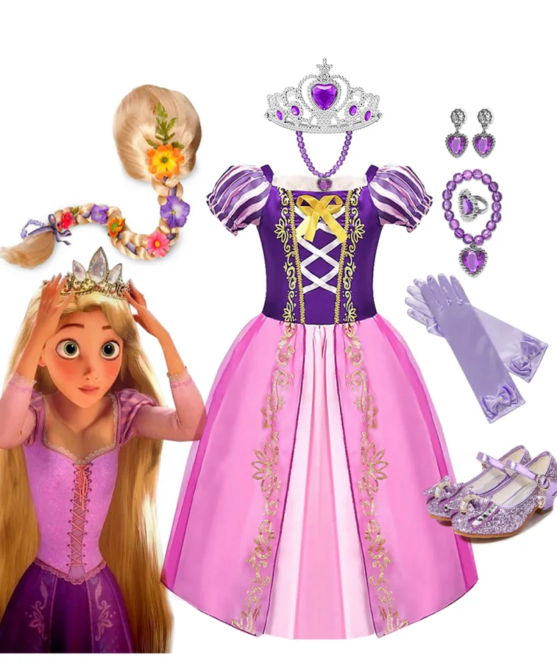 Outfit Set Halloween Cosplay Disney Princess Dress Rapunzel