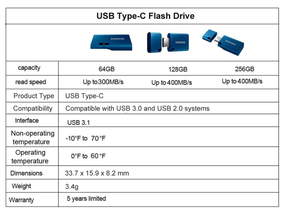 SAMSUNG BAR/FIT/Plus USB Flash Drive 256GB 128GB 64GB USB Type