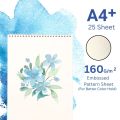 A4 Water Color Drawing Pad, Premium  160Gsm Embossed Paper[ Hearts Water Color Drawing Pad]. 