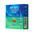 GJG Natural Rubber Latex Ultra-Thin Safety Watermelon Fruit Flavored Condoms - 3pc/Box.