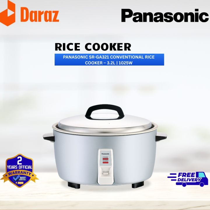 Panasonic SR-GA321 Conventional Rice Cooker – 3.2L | 1025W | 1–17 Cups | 5-Hour Keep Warm