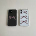 Korean Cute Pink Bow Transparent Phone Case For iPhone 15 14 13 12 11 Pro Max X XS XR 7 8 Plus SE 3 Shockproof Soft Cover Funda Vnce.
