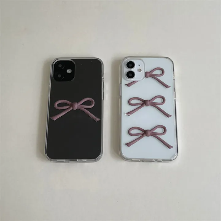 Korean%20Cute%20Pink%20Bow%20Transparent%20Phone%20Case%20For%20iPhone%2015%2014%2013%2012%2011%20Pro%20Max%20X%20XS%20XR%207%208%20Plus%20SE%203%20Shockproof%20Soft%20Cover%20Funda%20Vnce%20-%20Image%206