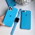 For Apple Iphone 15/ 15 Pro / 15 Pro Max Luxury Shockproof Liquid Silicone Case Back Cover Soft Touch 15/15Pro/15Plus/15ProMax Sky Blue Color. 