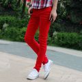 Wholesale 2021 Korean Fashion Casual Show Thin Skinny Jeans Men Red Clothes For Teenagers Pencil Trousers Men's Classic Pants.