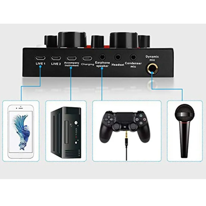 V8%20Multifunctional%20Live%20Sound%20Card%20USB%20Audio%20Interface%20Intelligent%20Volume%20Adjustable%20Audio%20Mixer%20Sound%20Card%20for%20Recording%20Hosting%20Speech%20-%20Image%205