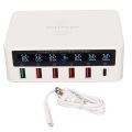 6 Port USB Charging Station 100W Wireless Smart Fast Charging Multi Port USB Hub Charger with LED Display 100‑240V US Plug. 