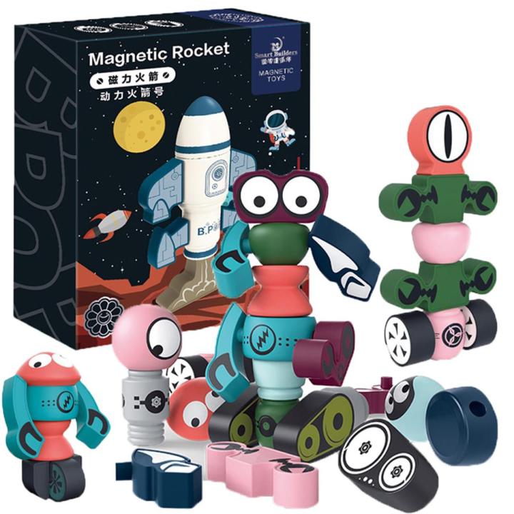 Magnetic Robots Building Block Set Planet Guardian Robot Diy Stacking Deformation Robot Toy Educational Play For Children Gift